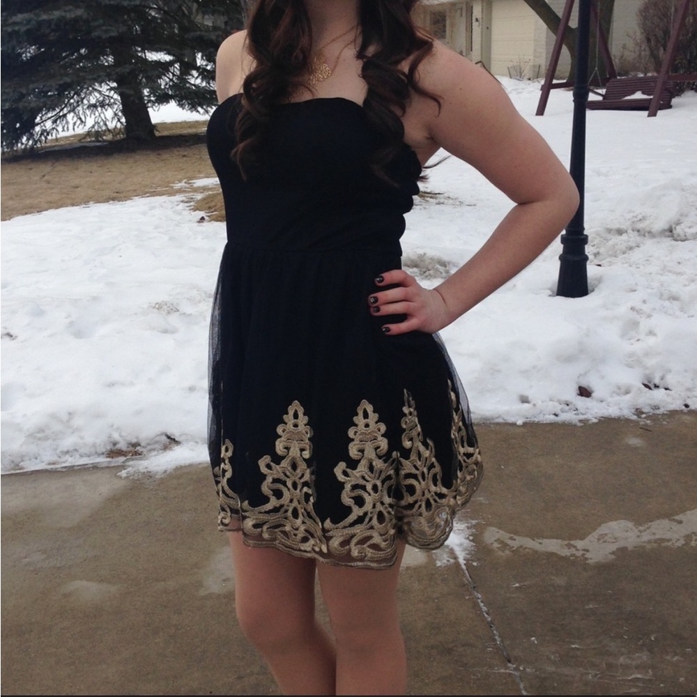 Black and gold dress